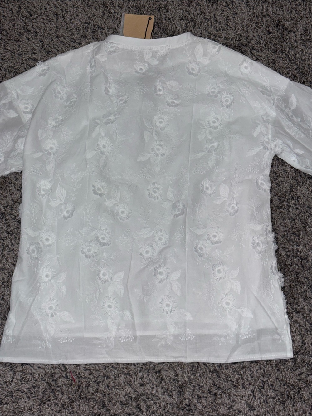 White Embroidered Floral Blouse - Picture 12 of 12